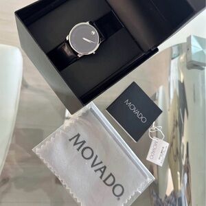 Movado Silver and Black Men's Watch